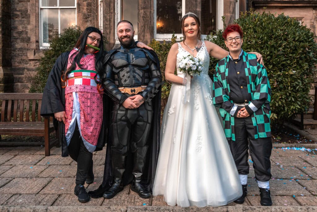 Wedding group in cosplay outfits